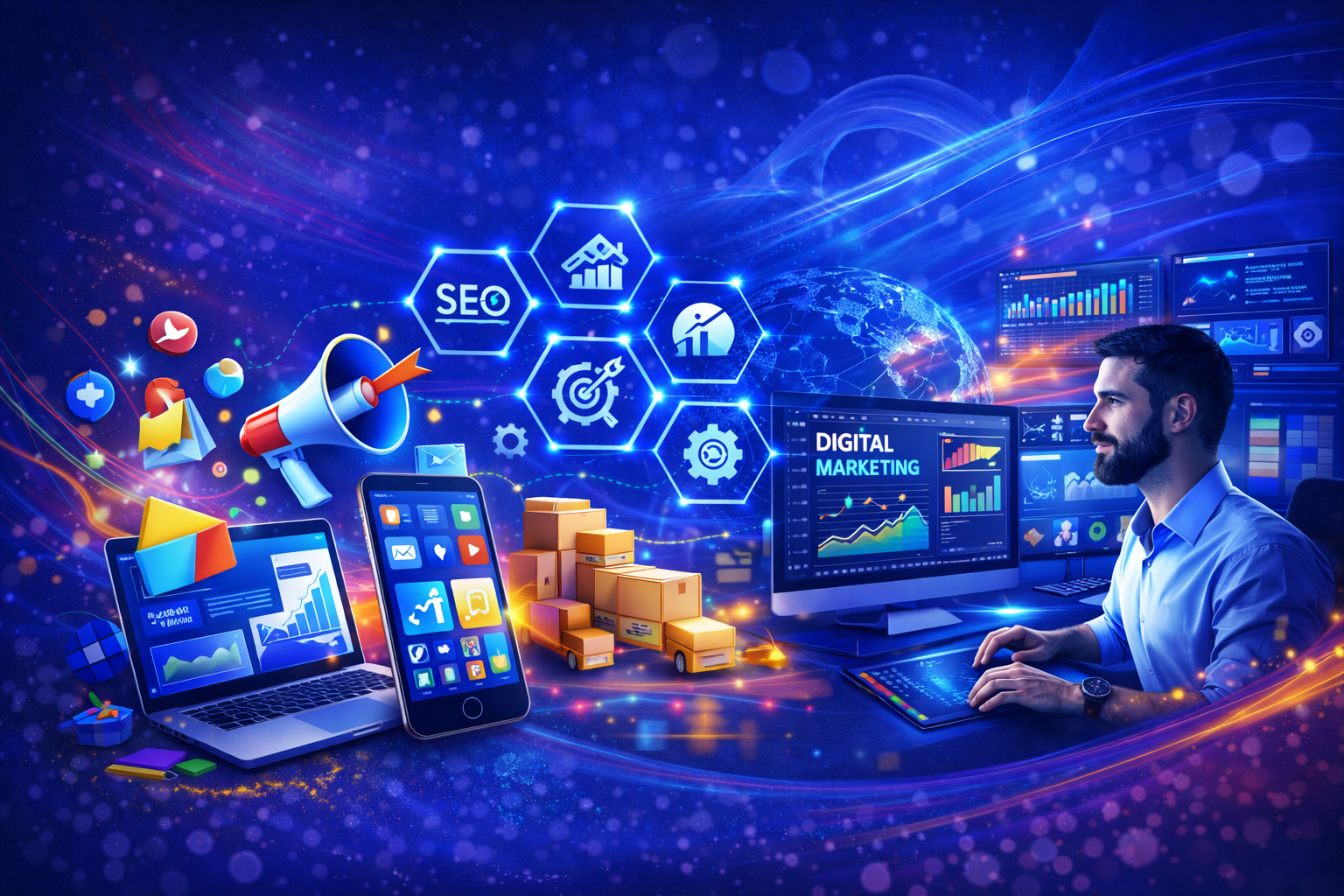 Digital marketing and SEO services by Zira IT to increase online visibility and sales.