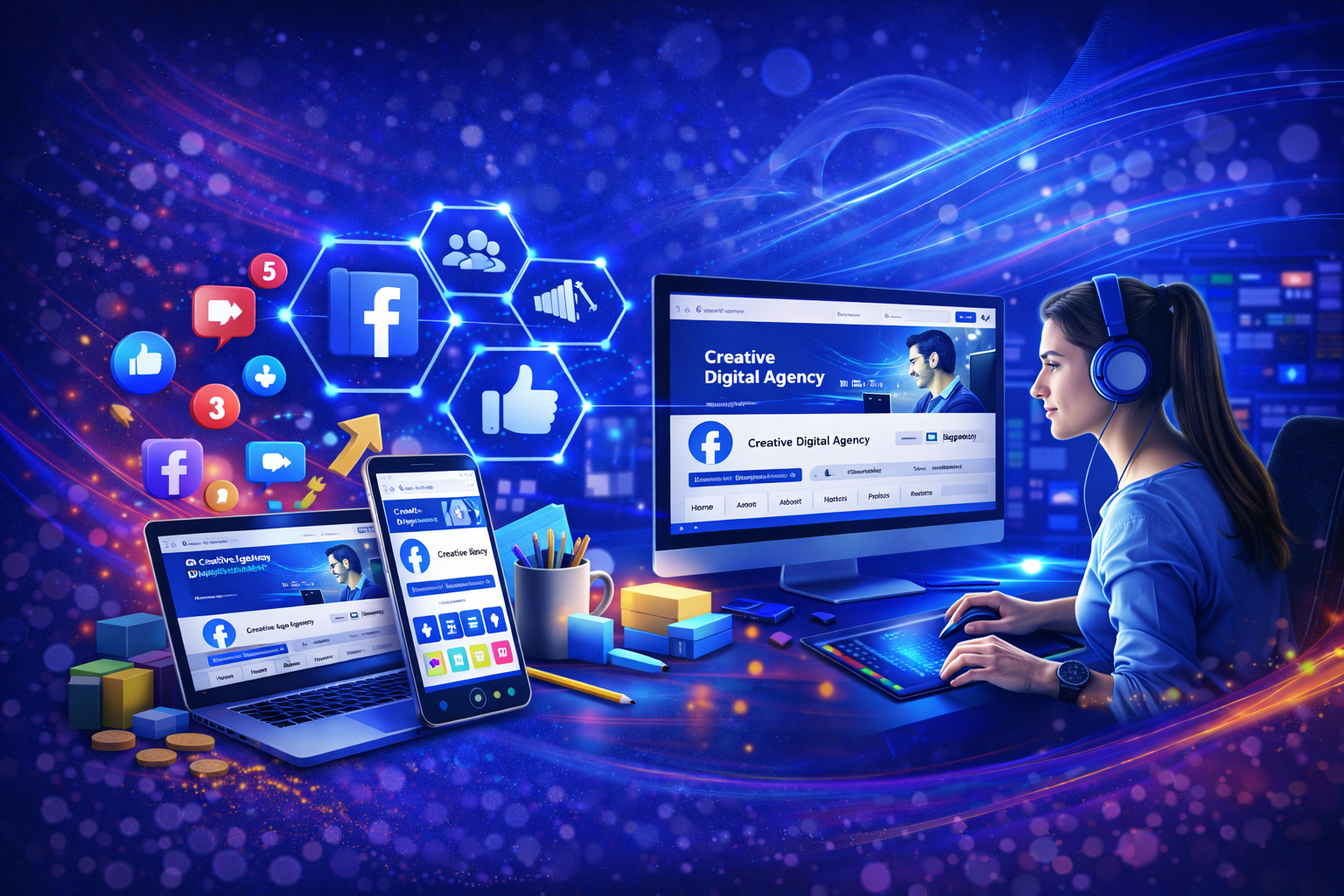 Professional Facebook page management services by Zira IT for business growth and customer engagement.